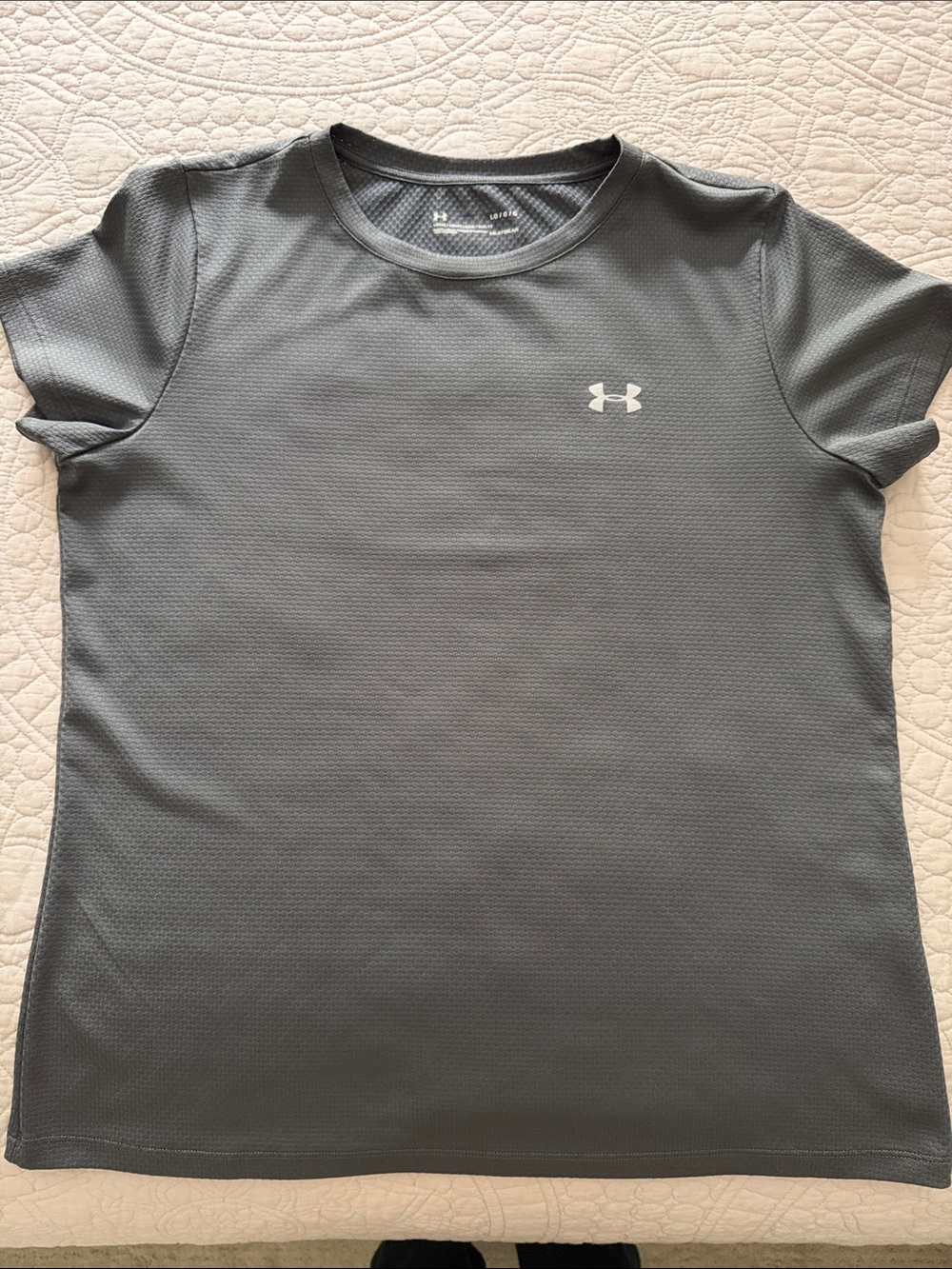 Under Armour Women's Charcoal Grey Performance Short Sleeve Tee | Size Large